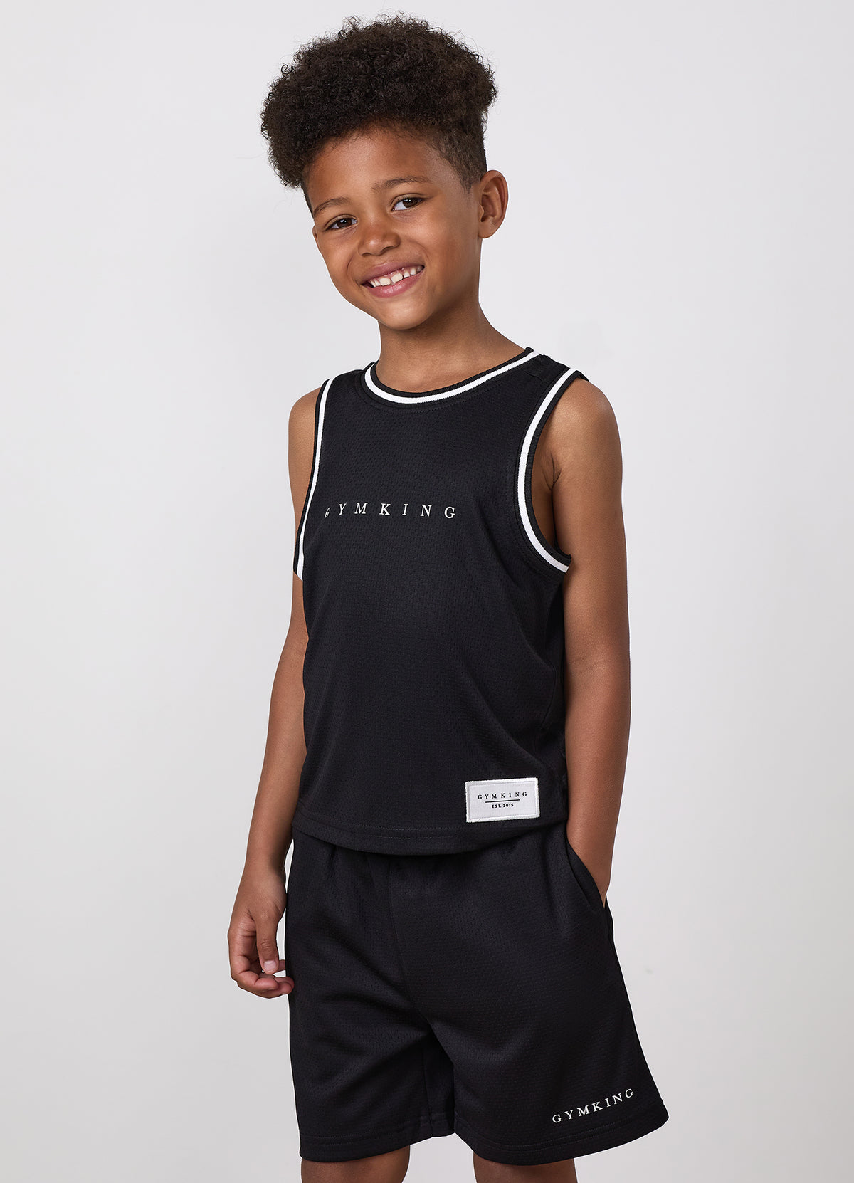 Gym King Older Kids Brooklyn Mesh Vest - Black