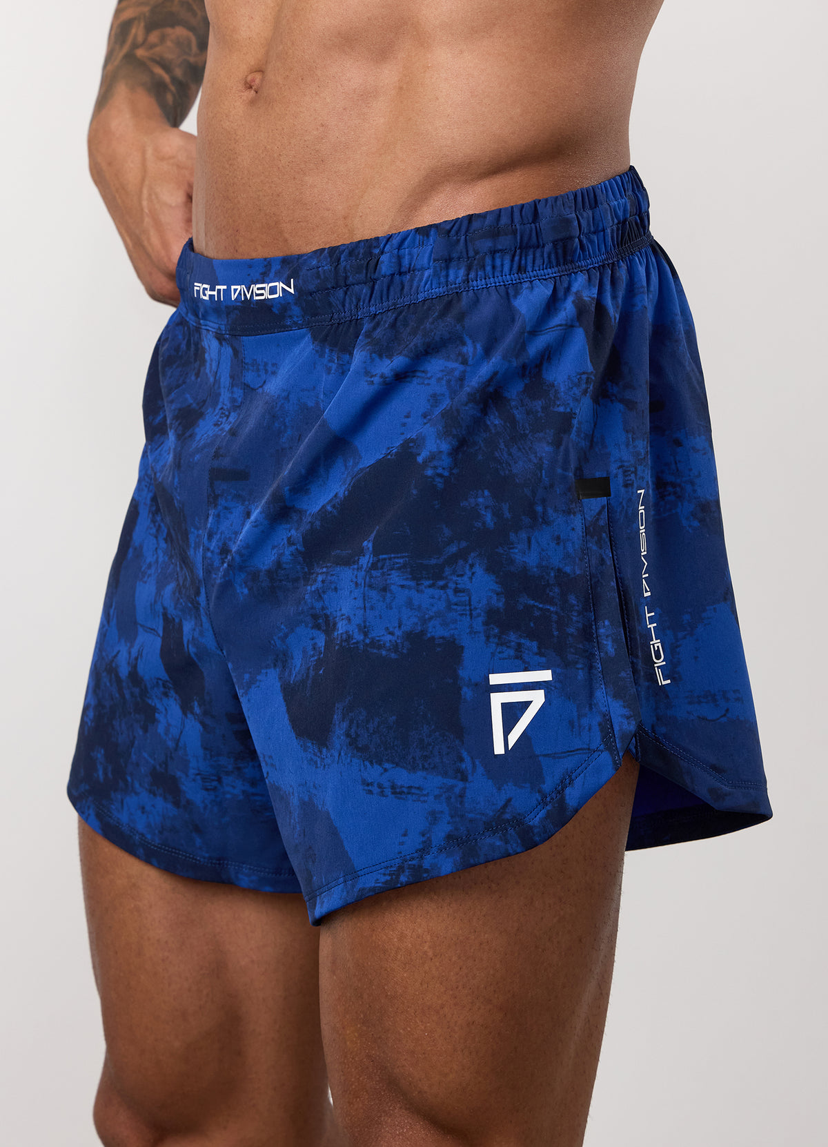Gym King Fight Division Combat 5" Short - Blauwe abstracte print
