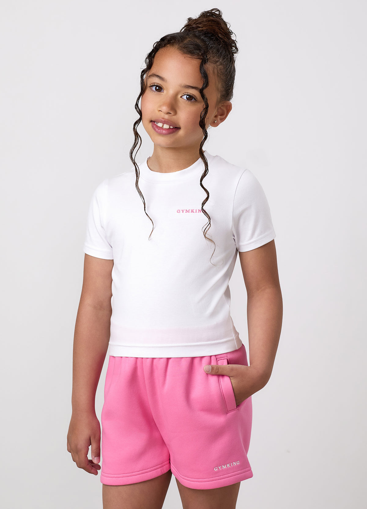Gym King Younger Kids 365 Fitted T-Shirt - White