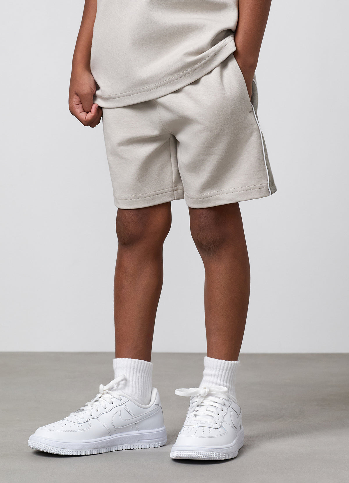 Gym King Older Kids Linear Taped Short - Grey Mist