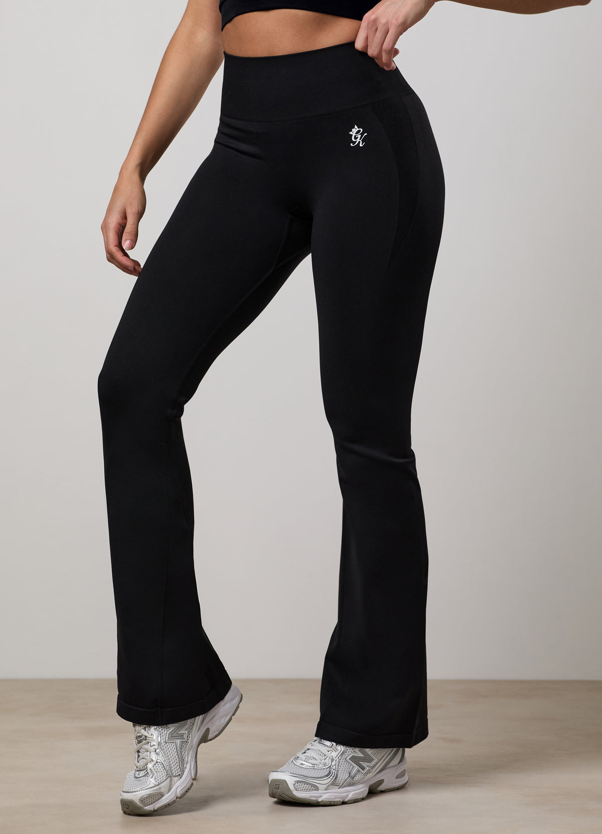 Gym King Power Lightweight Seamless Flared Yoga Pant - Black