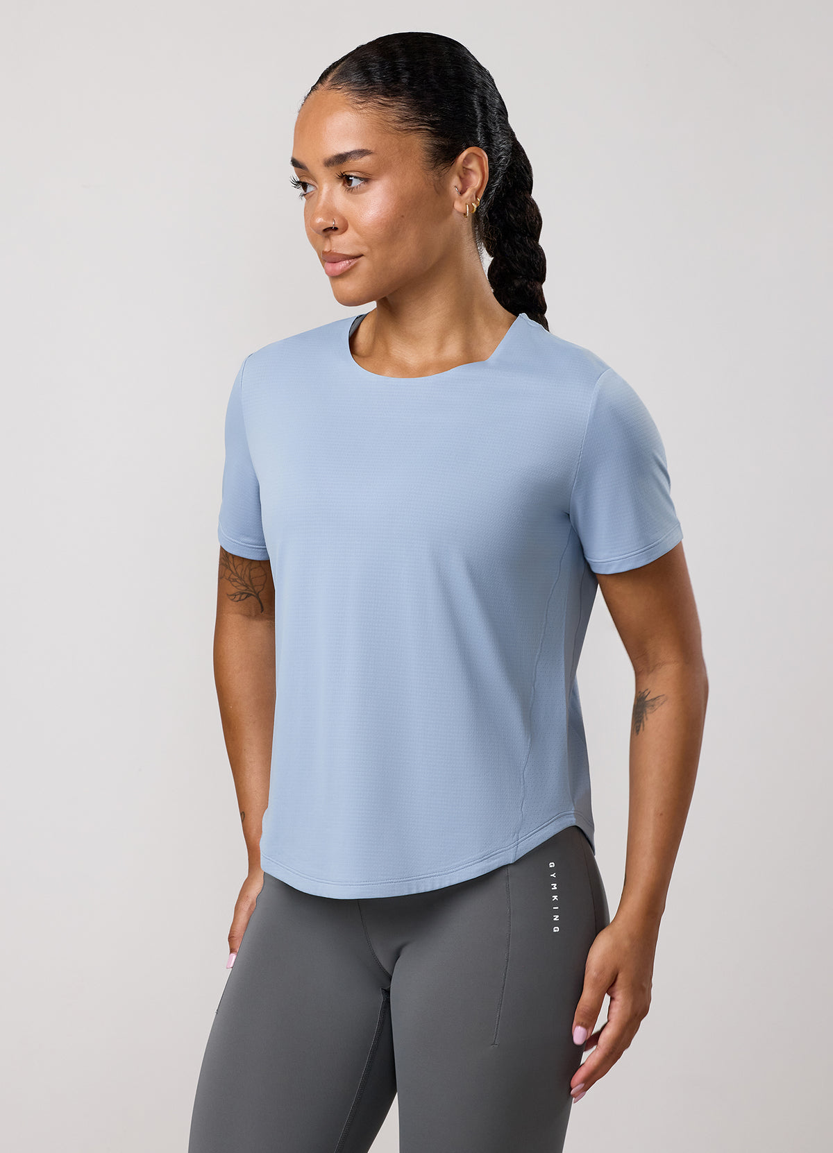 Gym King Precision Cap Sleeve T-Shirt - Chalk Blue