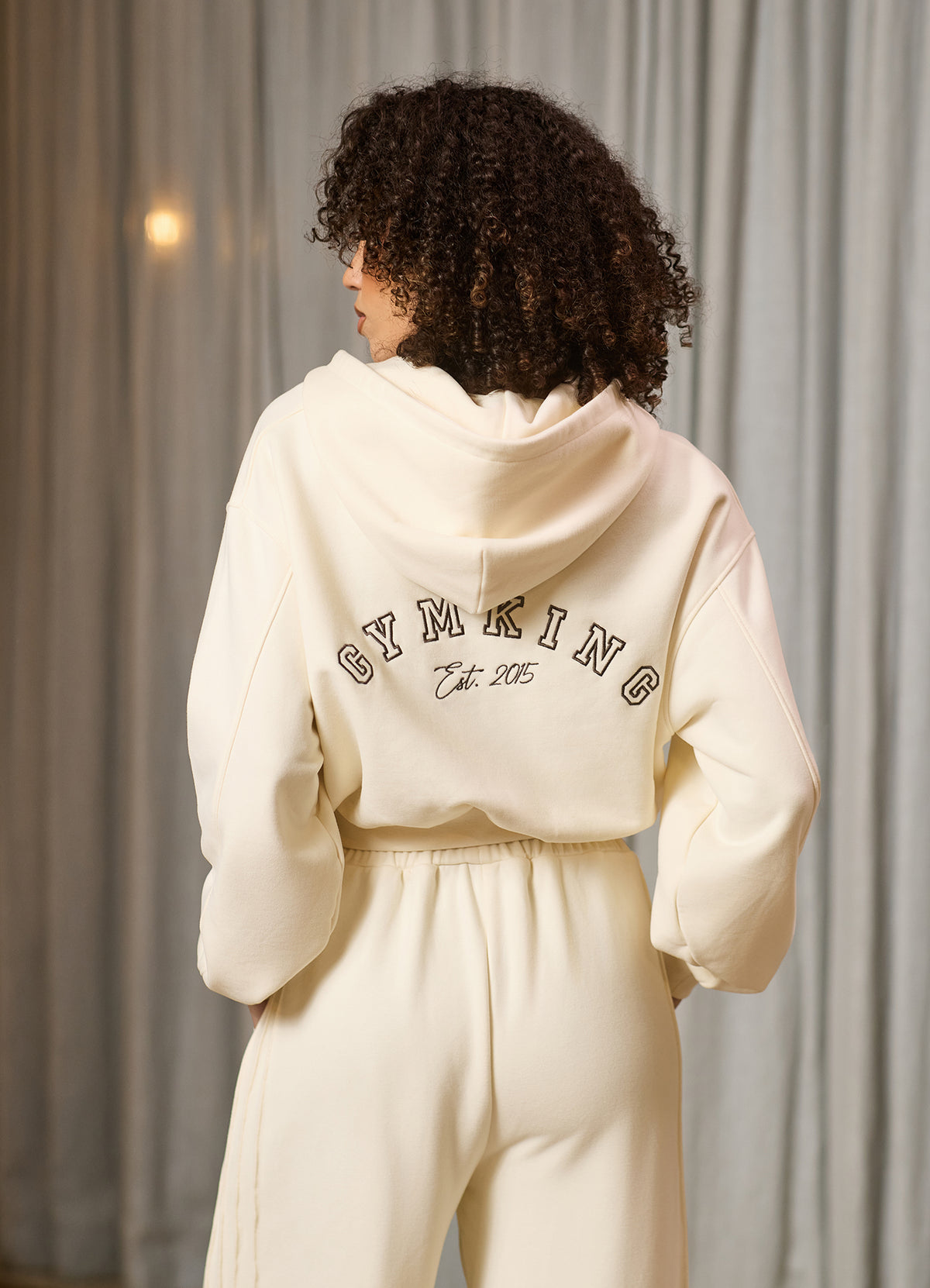 Gym King Replenish Peached Crop Hoodie - Marshmallow