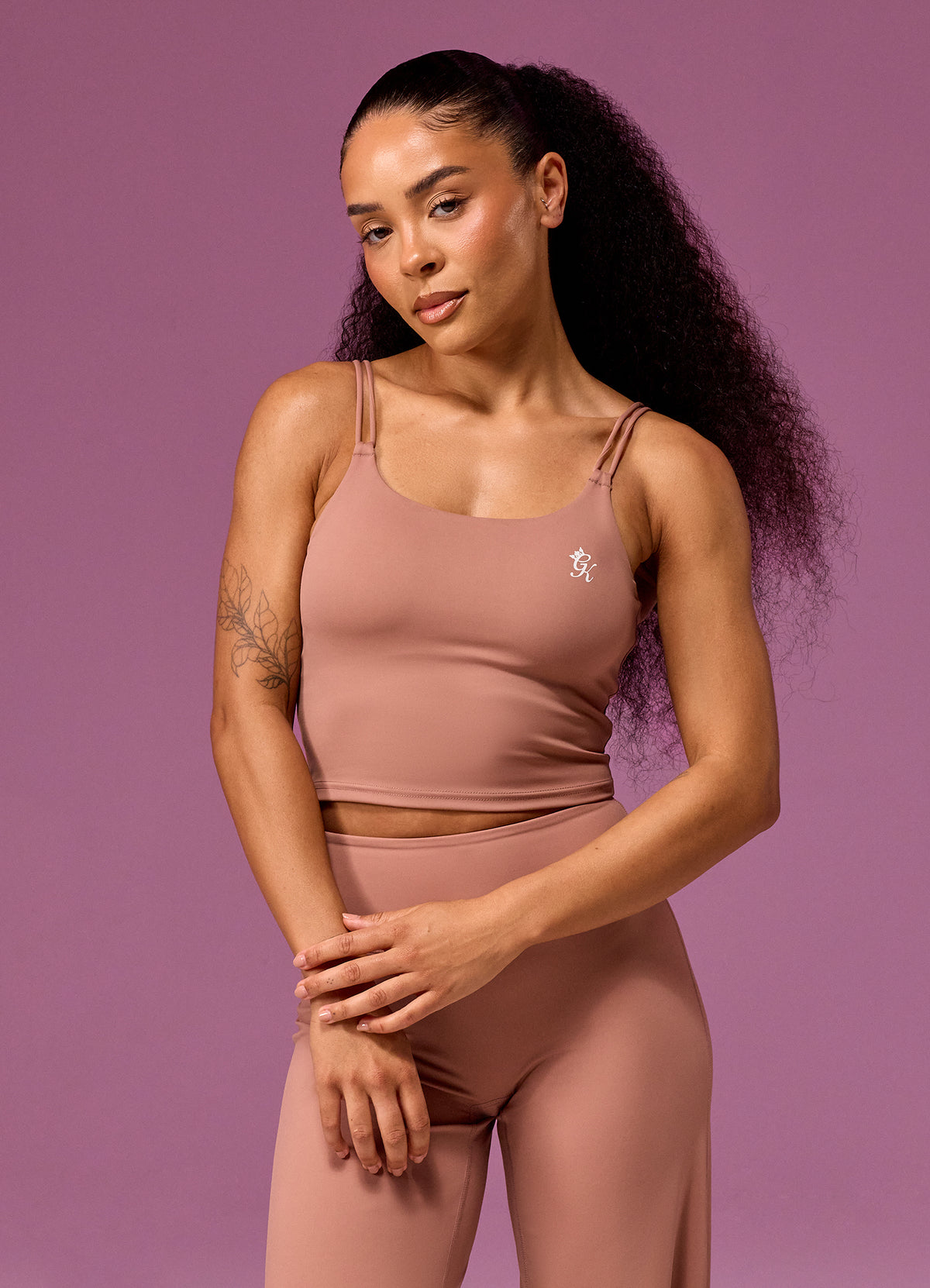 Gym King 365 Long Line Tank - Pale Chestnut