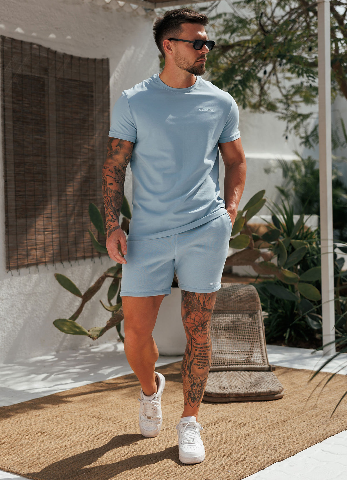 Gym King Fundamental Linear Short - Powder Blue