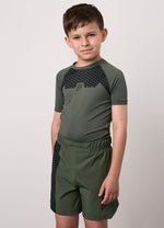 Gym King Older Kids Fight Division Combat Short Sleeve Rash Guard - Deep Olive thumbnail