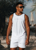 Gym King Brooklyn Mesh Vest - White/Black thumbnail