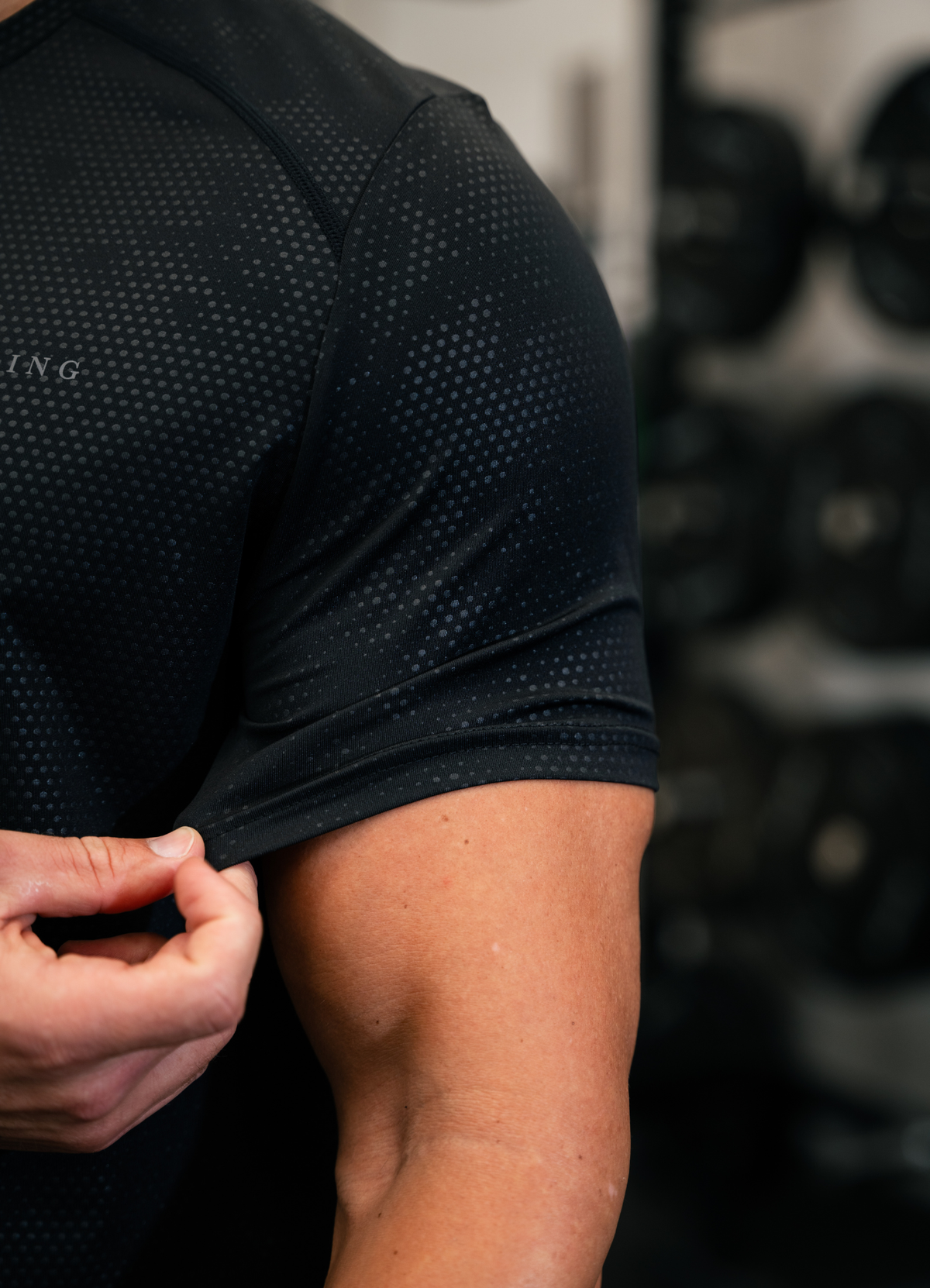 Gym King Debossed Pixel T-Shirt - Black