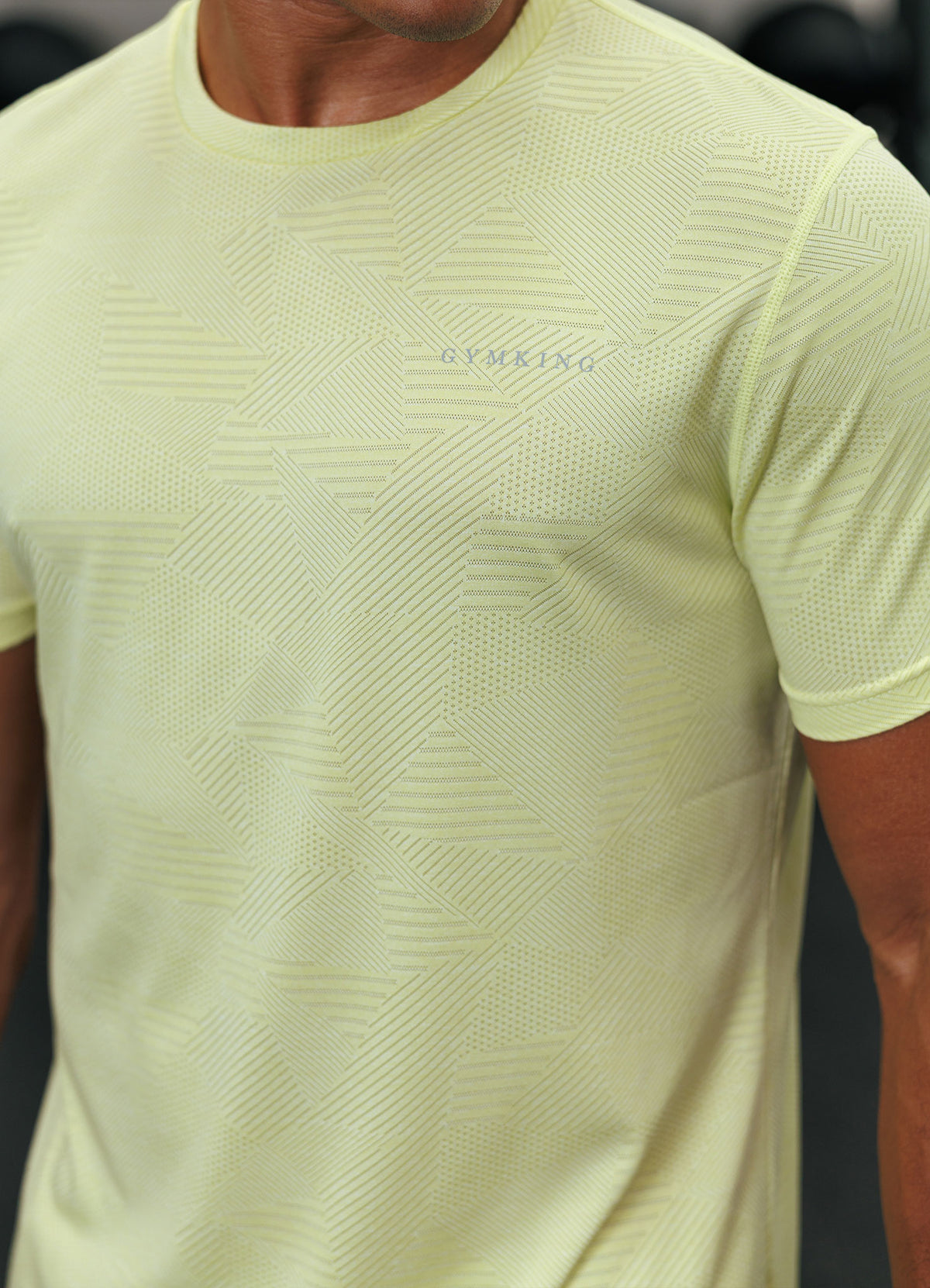 Gym King Geometric Knit T-Shirt - Limelight