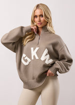 Gym King Restore 1/4 Zip Funnel - Biscuit thumbnail