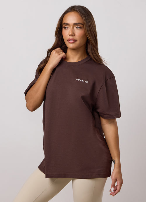 Gym King 365 Boyfriend T-shirt - Donkere chocolade