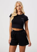 Gym King 365 Crop Fitted T-Shirt - Black thumbnail