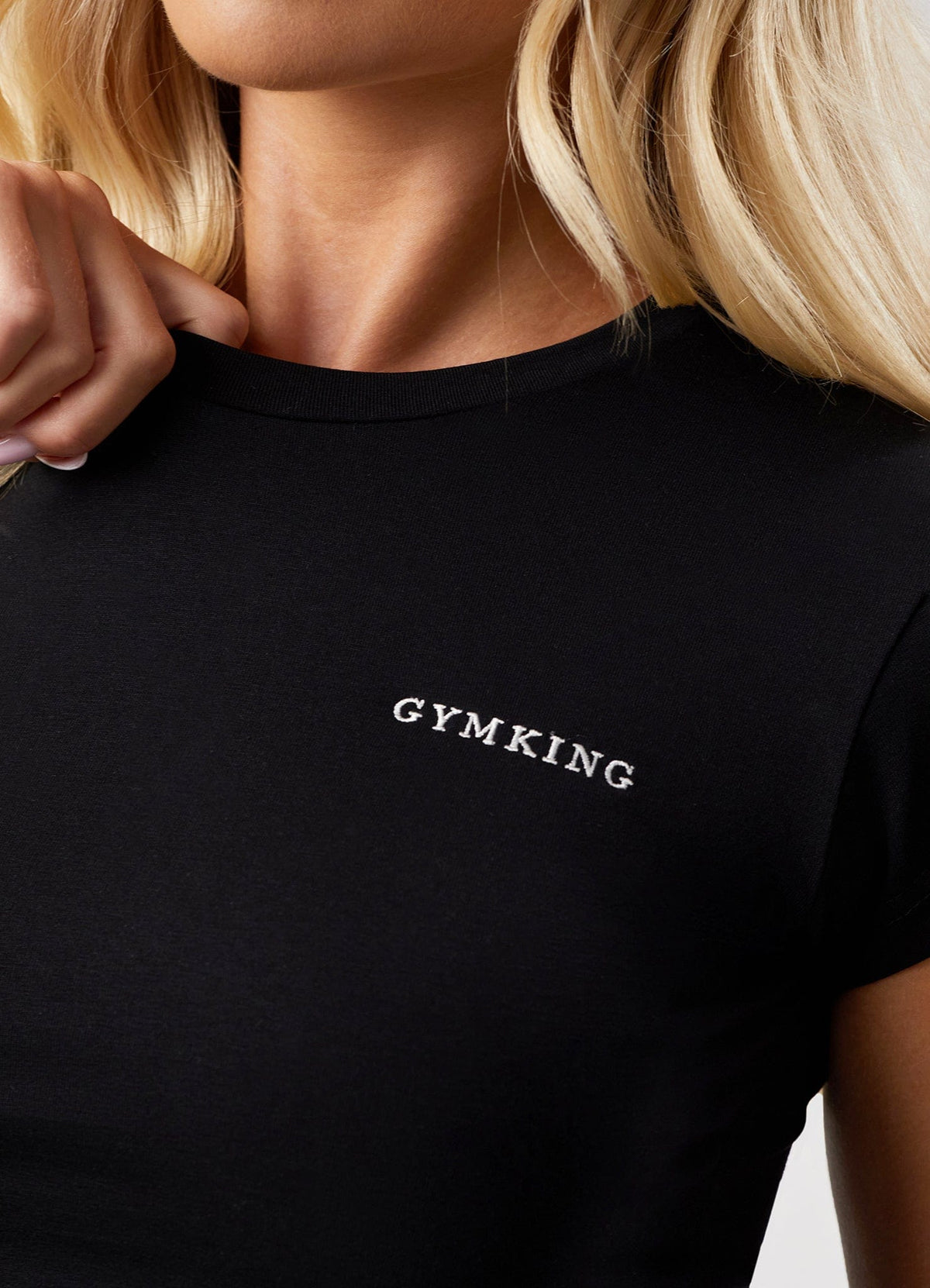 Gym King 365 Crop Fitted T-Shirt - Black