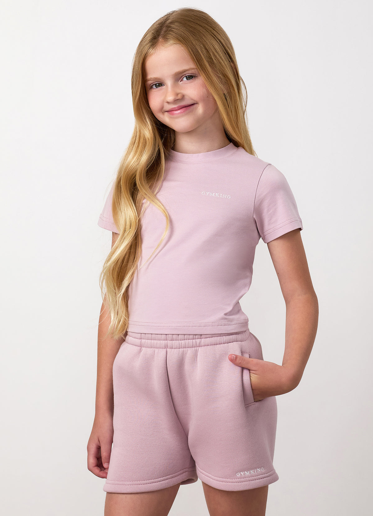 Gym King Older Kids 365 Fitted Tee - Muted Mauve