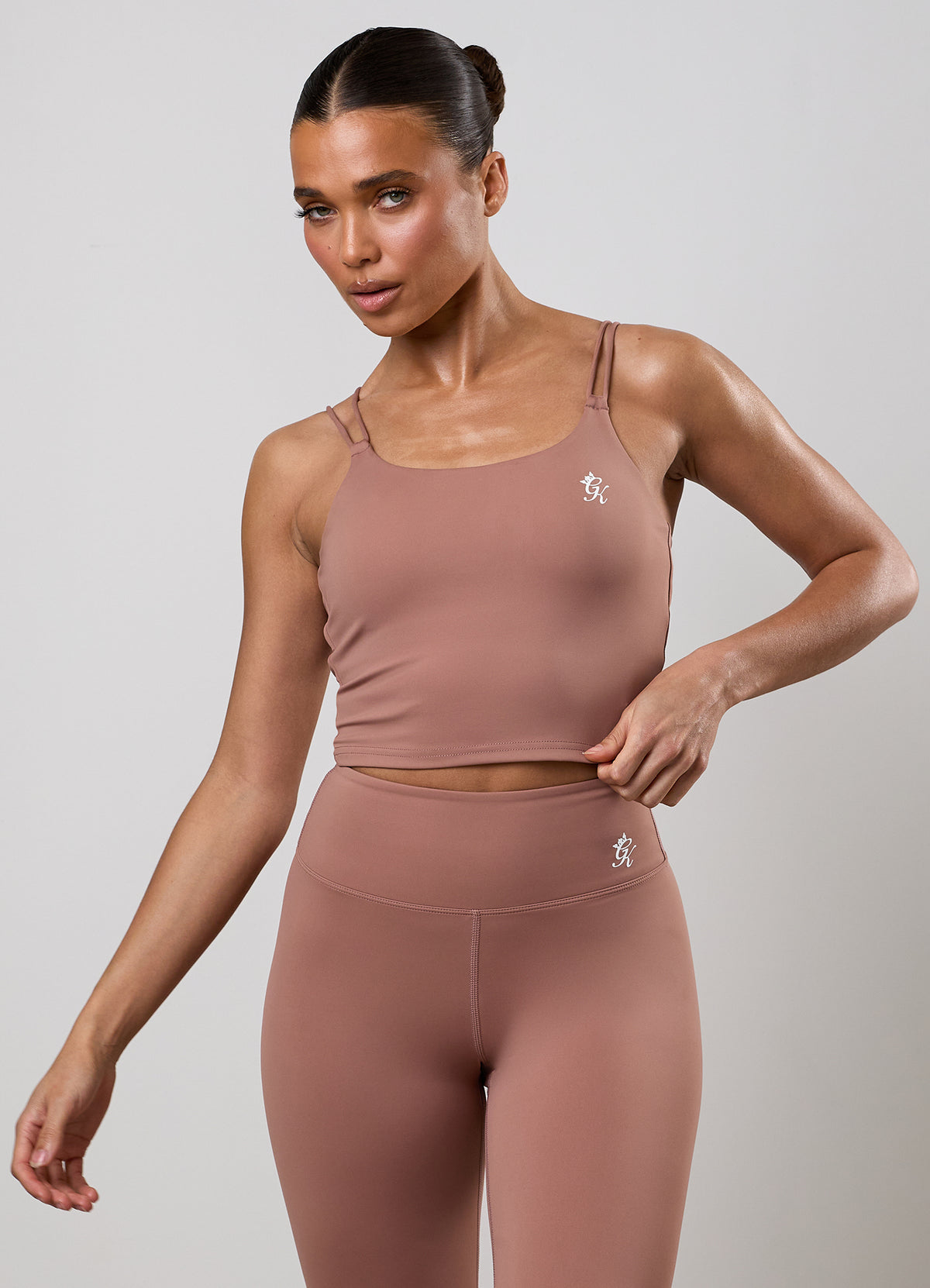 Gym King 365 Long Line Tank - Pale Chestnut