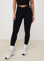 Gym King 365 Wrap Over Legging - Zwart (miniatuurafbeelding)