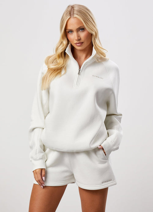 Gym King Raglan Sleeve Fleece Funnel - Cream