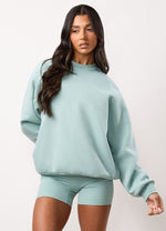 Gym King 365 Raglan Sleeve Crew - Green Mist thumbnail