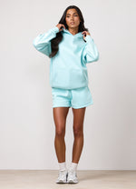 Gym King 365 Fleece Hoodie and Shorts - Pale Turquoise thumbnail