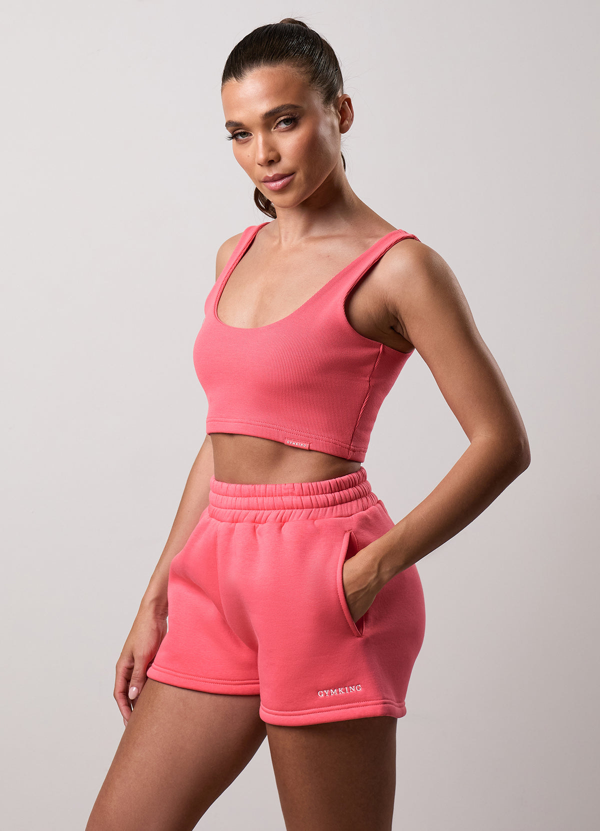 Gym King 365 Bralette met geribde scoop-hals - Spiced Coral
