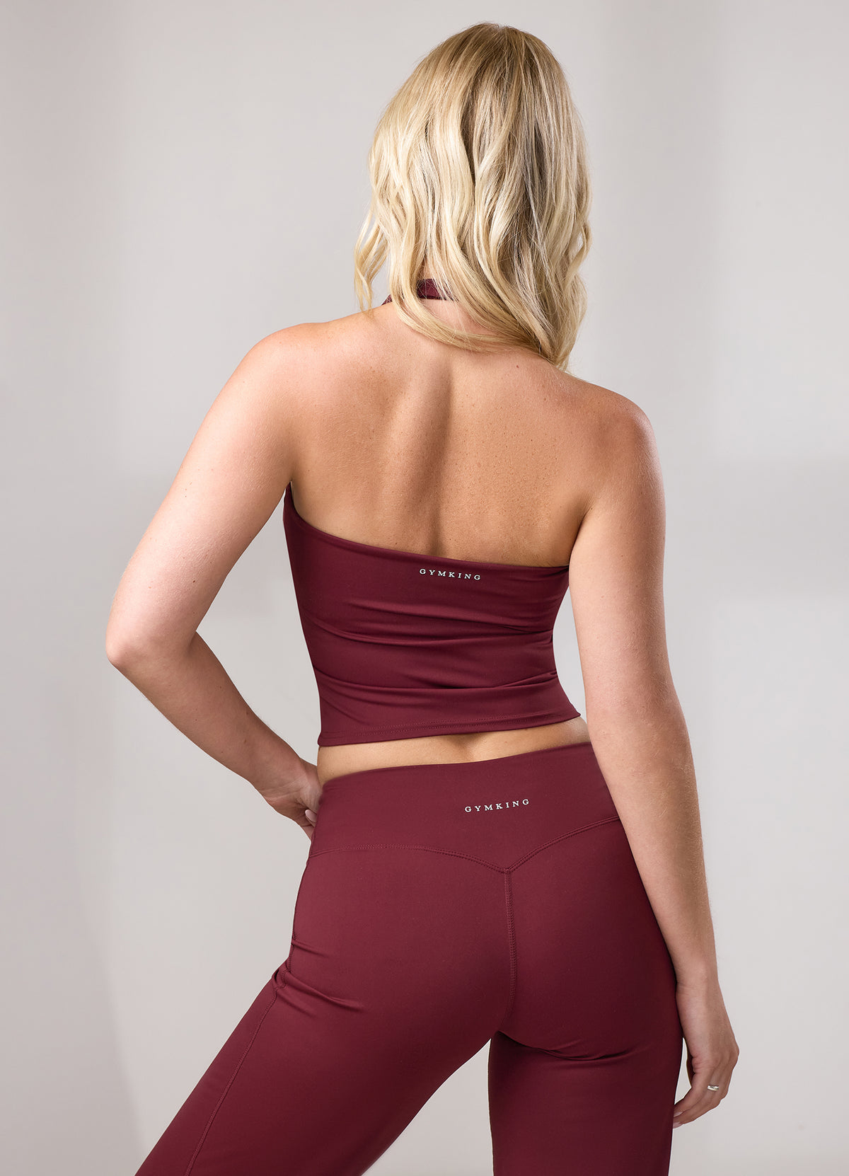 Gym King 365 Halter Neck Tank- Deep Cherry