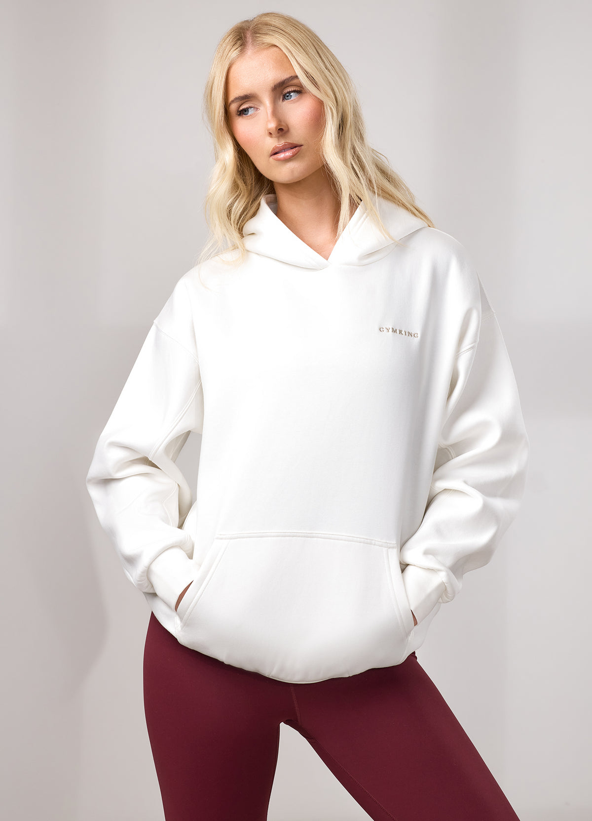 Gym King 365 Relaxed Fit Hoodie - Cream