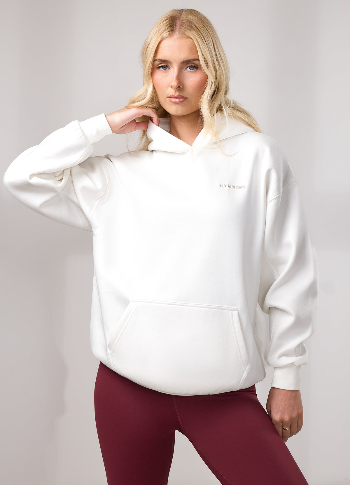 Gym King 365 Relaxed Fit Hoodie - Cream