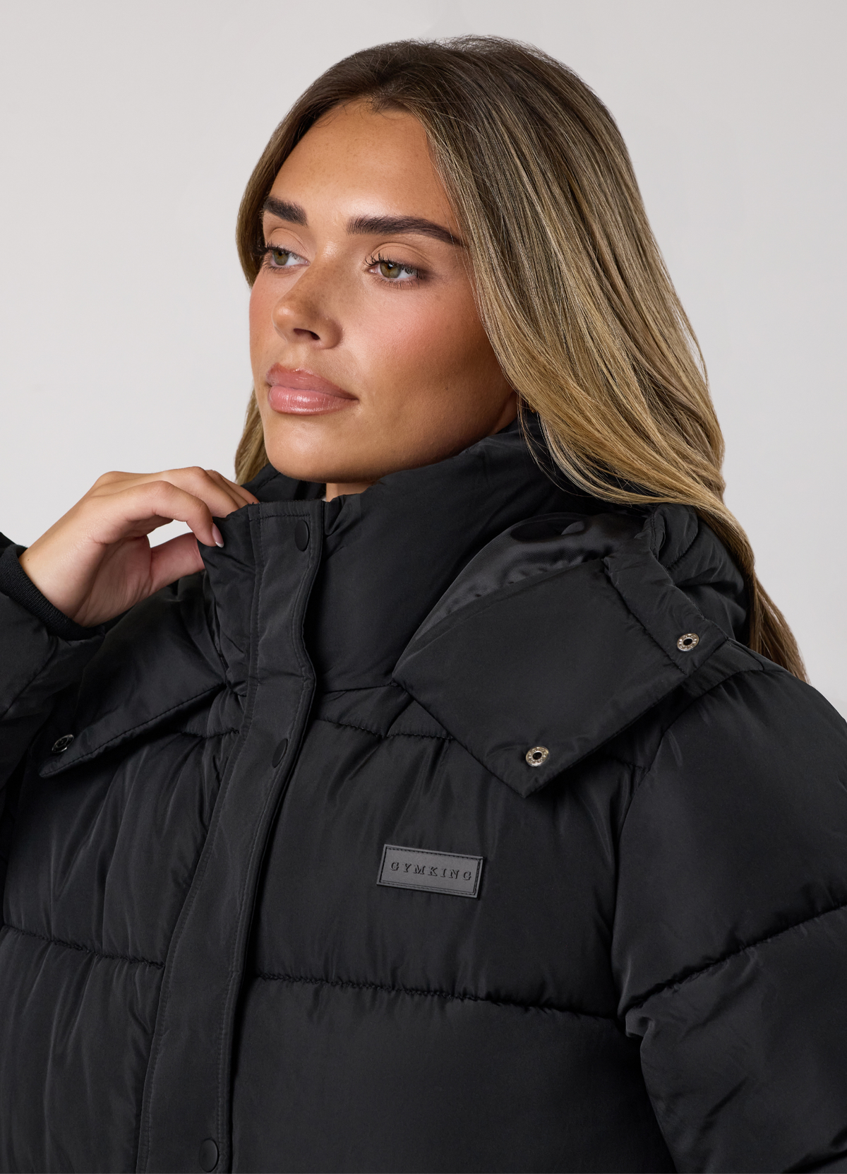 Gym King Longline Quilted Puffer Coat - Black