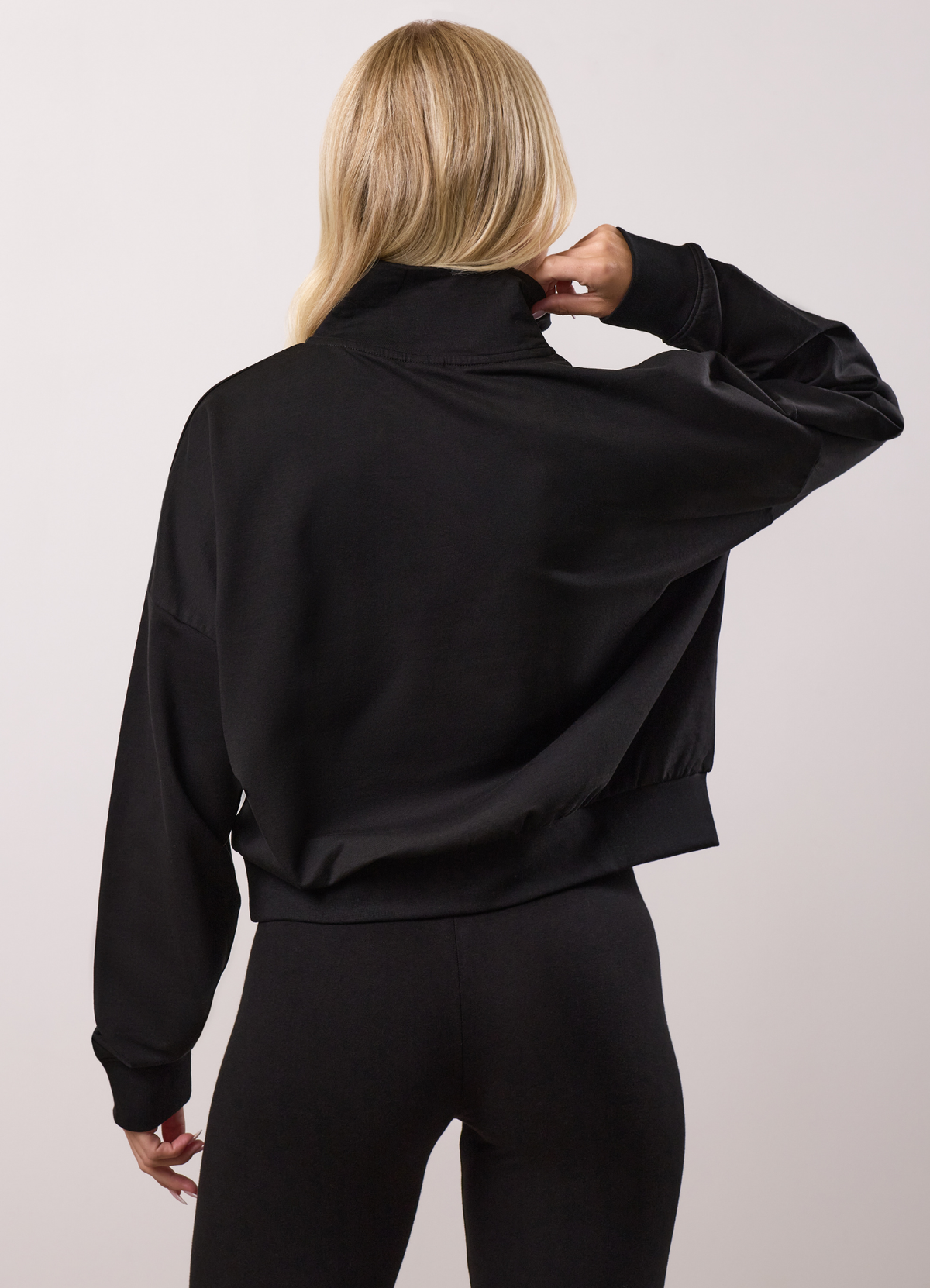 Gym King Victory Lightweight Loopback 1/4 Zip Funnel - Black