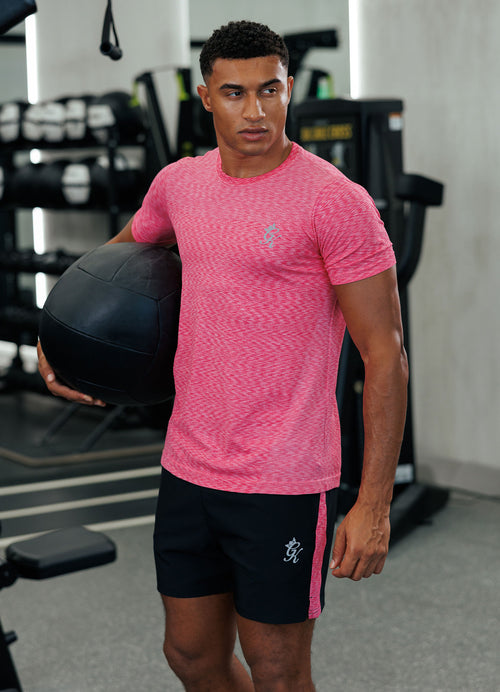 Gym King Energy Seamless -T-shirt met ruimteprint – felroze met verschillende kleuren