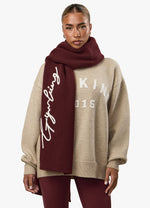 Gym King Script Rib Knit Scarf - Fig thumbnail
