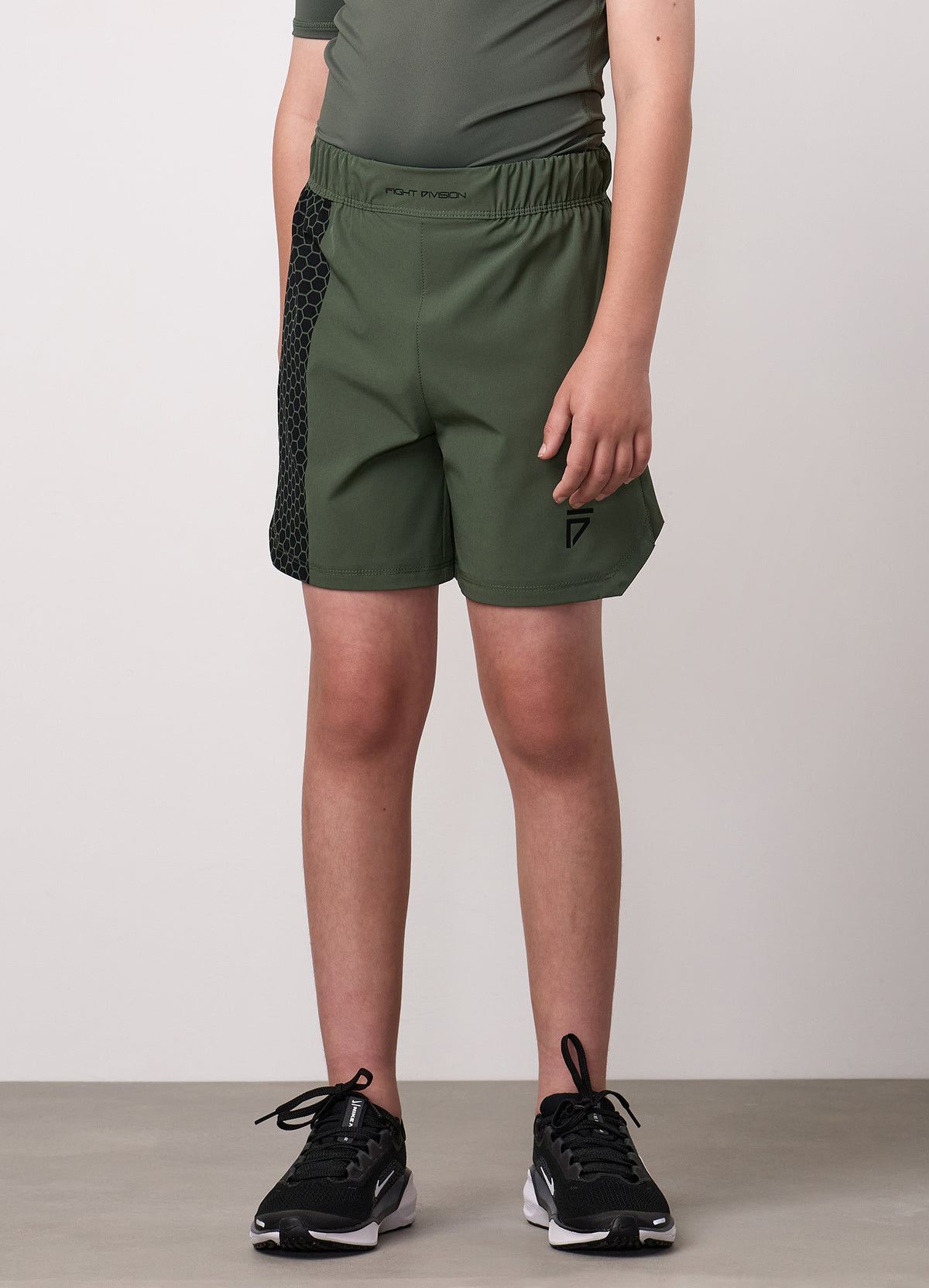 Gym King Older Kids Fight Division Combat Short - Deep Olive