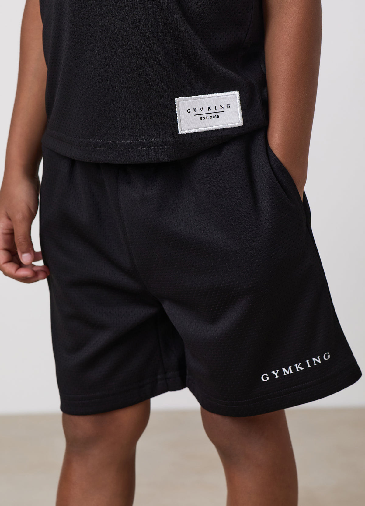 Gym King Older Kids Brooklyn Mesh Short - Black