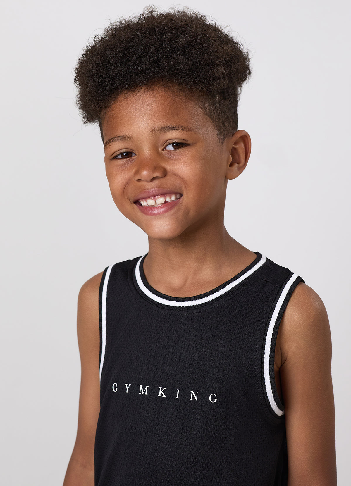 Gym King Older Kids Brooklyn Mesh Vest - Black
