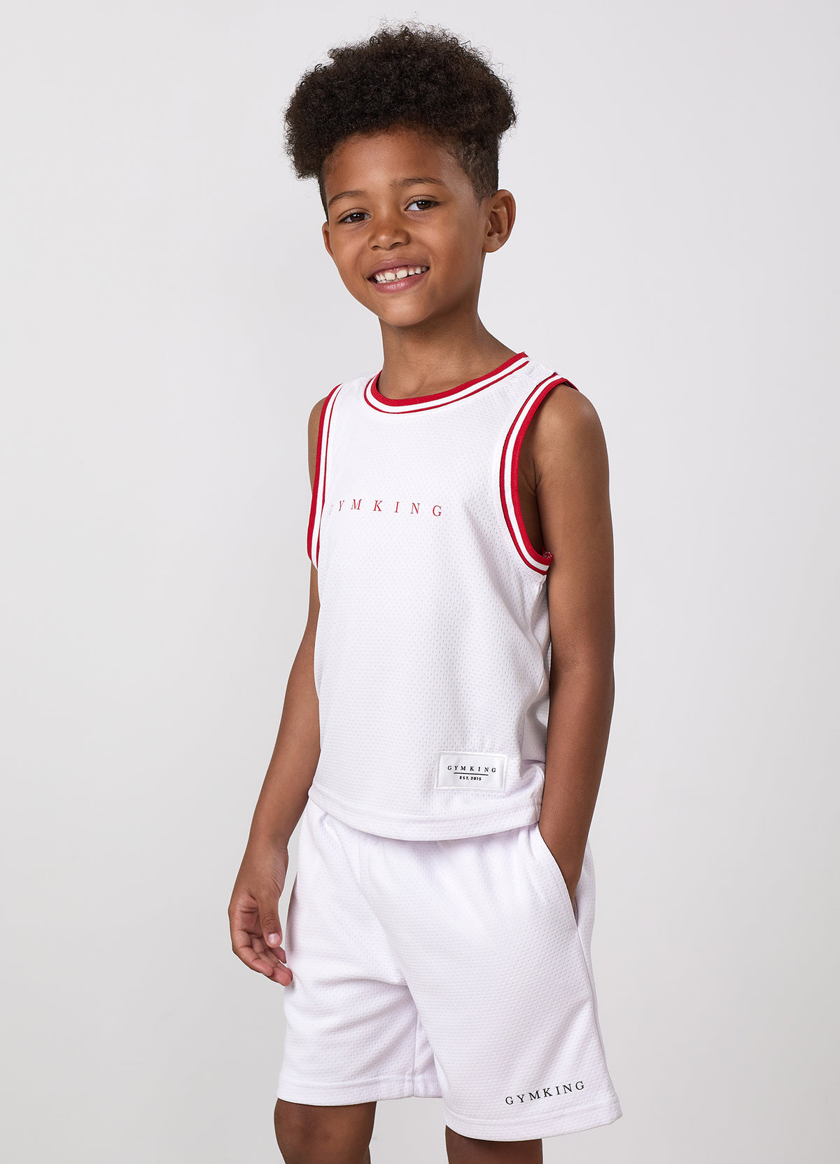 Gym King Older Kids Brooklyn Mesh Vest - White