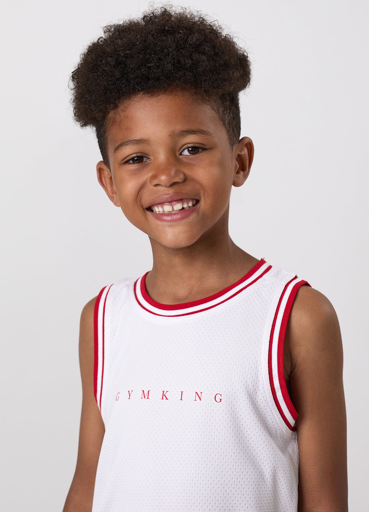 Gym King Older Kids Brooklyn Mesh Vest - White