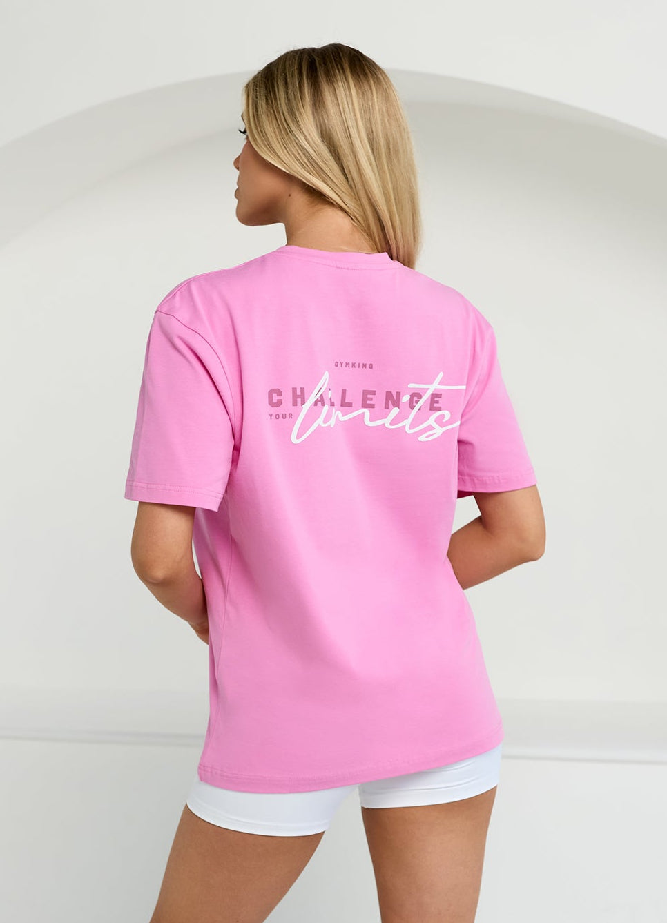 Gym King Challenge Boyfriend T-Shirt - Bubblegum Pink
