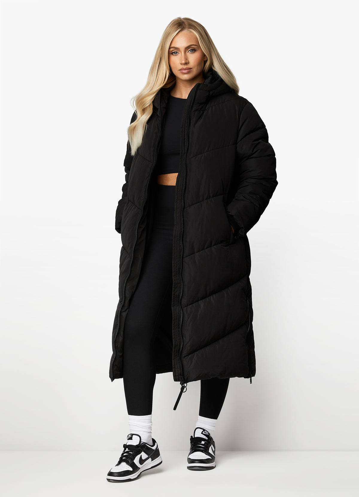 Women’s Gym King black puffer coat