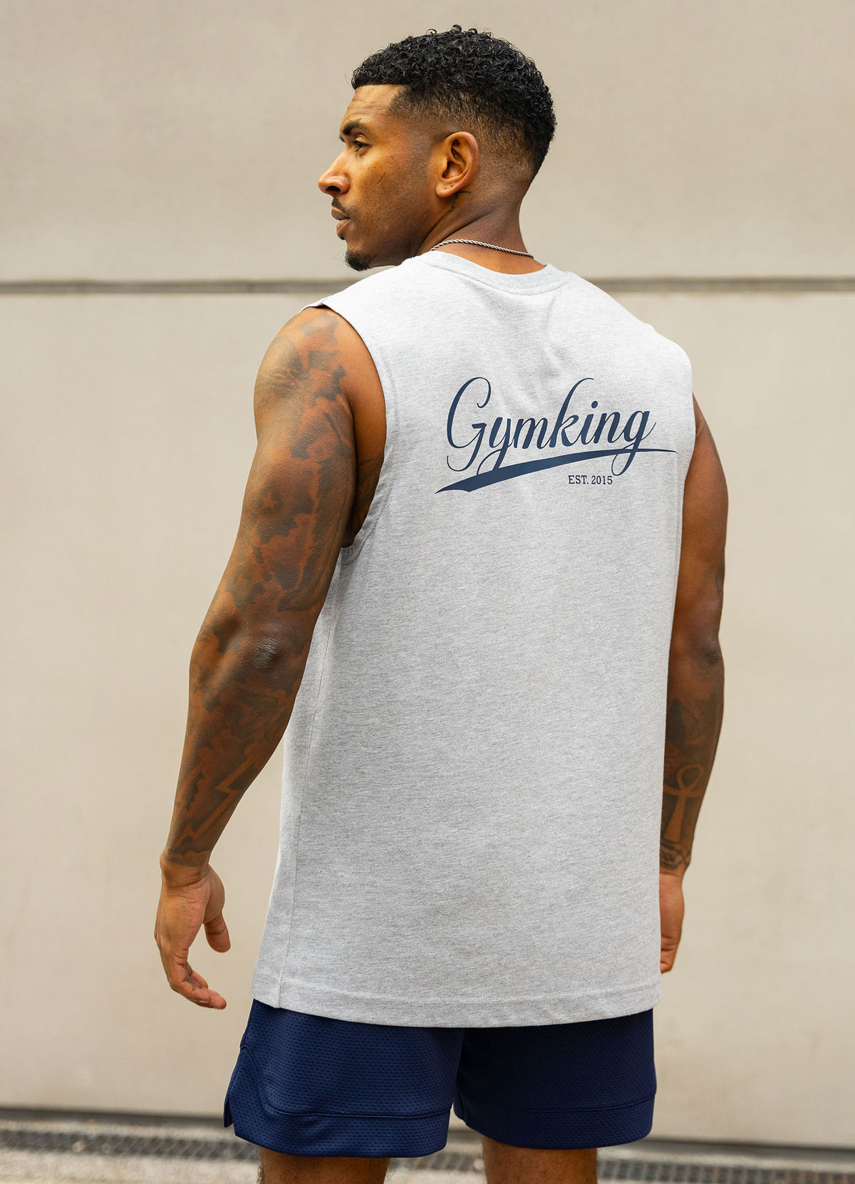 Gym King College Jersey Tank - Grey Marl