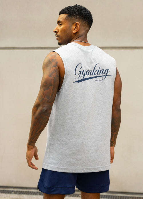 Gym King College Jersey Tank - Grey Marl