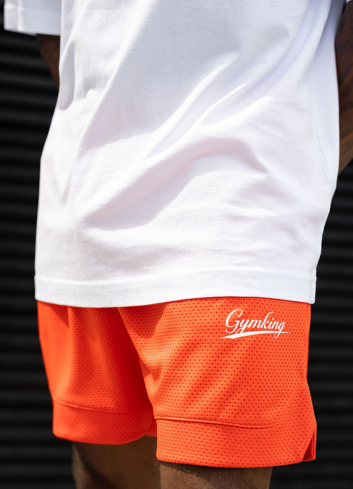 Gym King College Mesh Short - Lava Orange