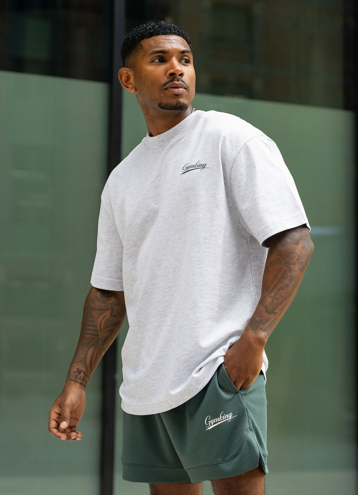 Gym King College Jersey T-Shirt - Snow Marl