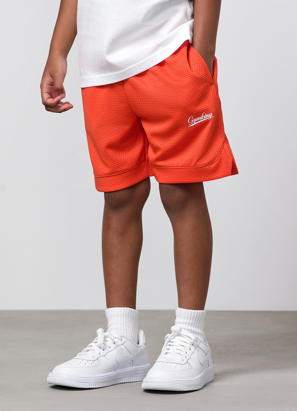 Gym King Younger Kids College Mesh Short - Lava Orange