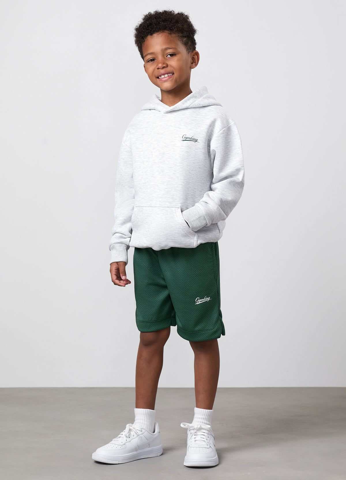 Gym King Younger Kids College Lightweight Hoodie - Snow Marl