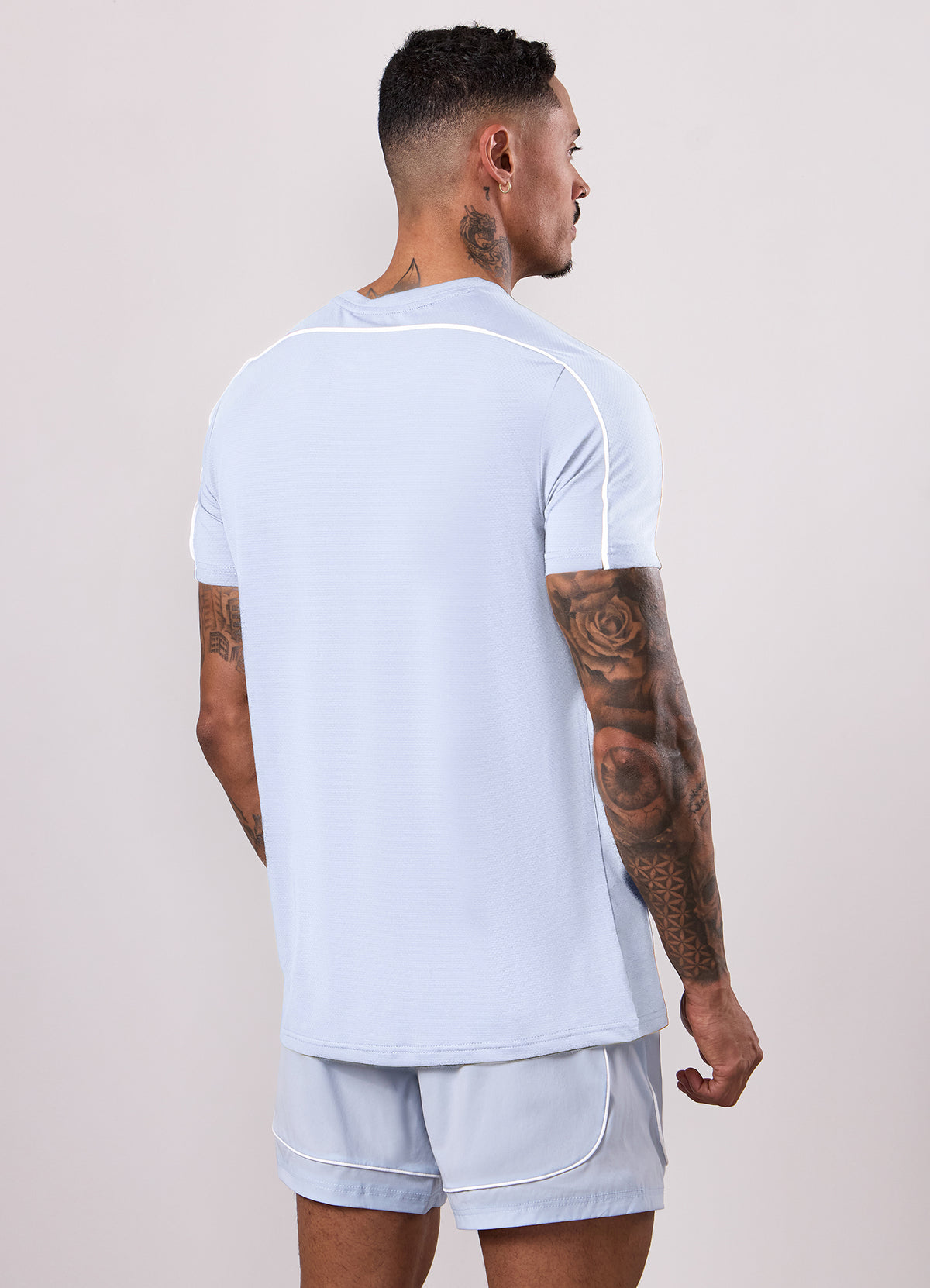 Gym King Core Piped T-Shirt - Fresh Blue