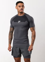 Gym King Fight Division Combat Short Sleeve Rash Guard - Graphite thumbnail