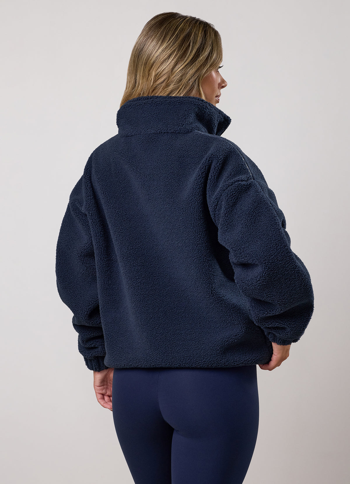 Gym King Contrast 1/4 Zip Fleece Sweatshirt - Indigo Blue