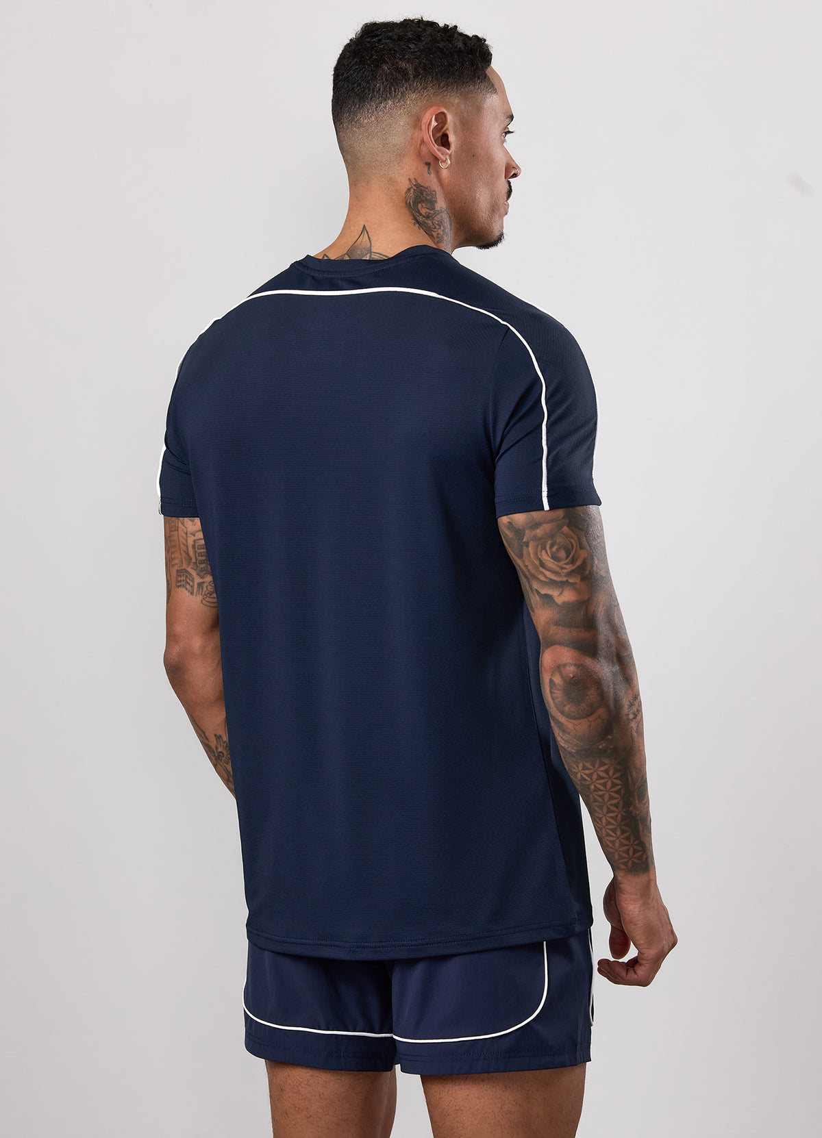 Gym King T-shirt met stropdas in het midden - Marineblauw