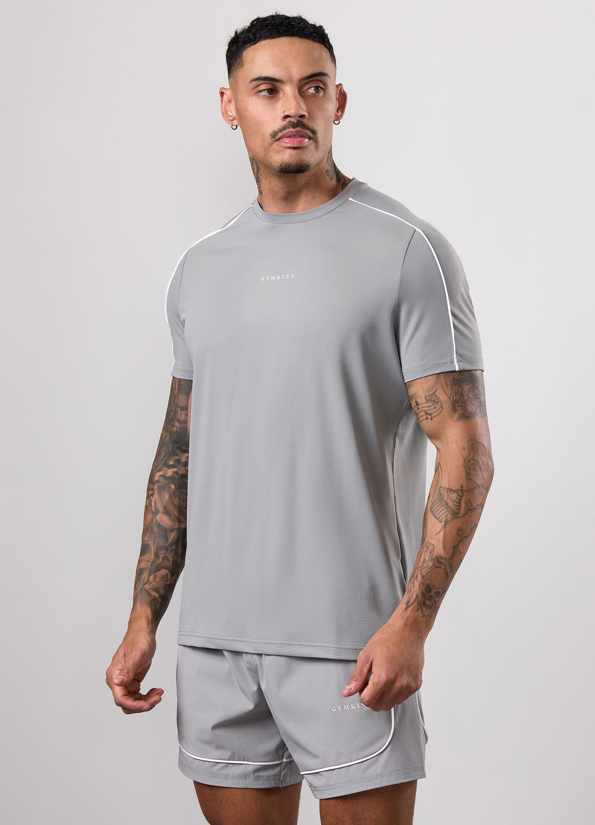 Gym King T-shirt met buisvormig middenstuk - Urban Grey