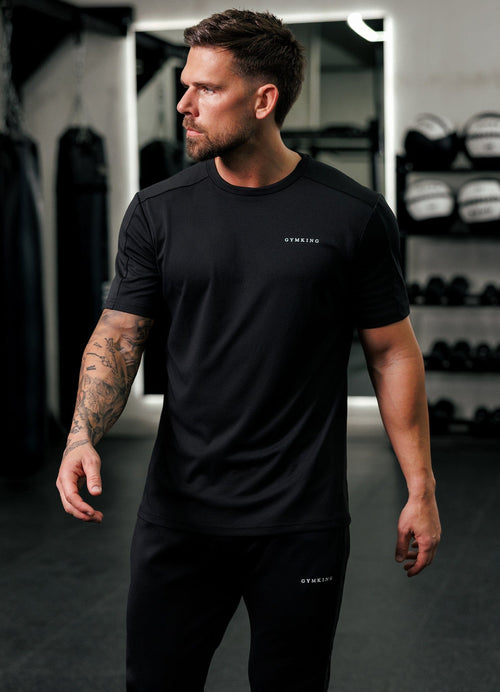 Gym King Core Plus Panel T-Shirt - Black
